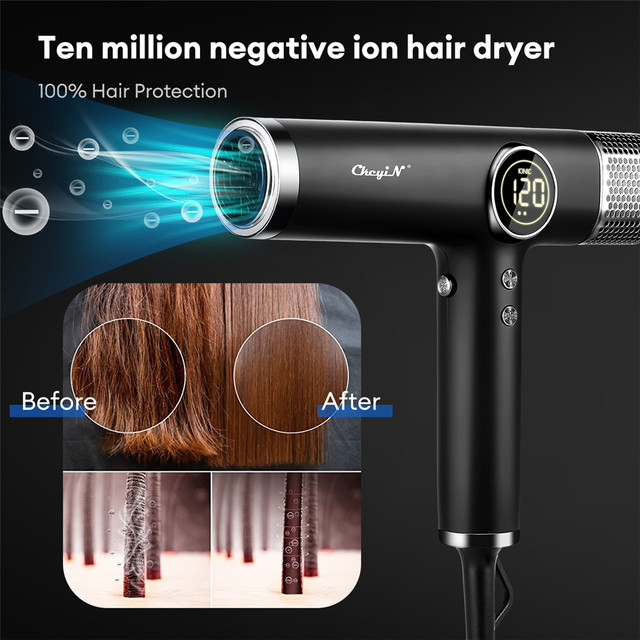 CkeyiN-Máquina profissional do secador de cabelo, sem escova